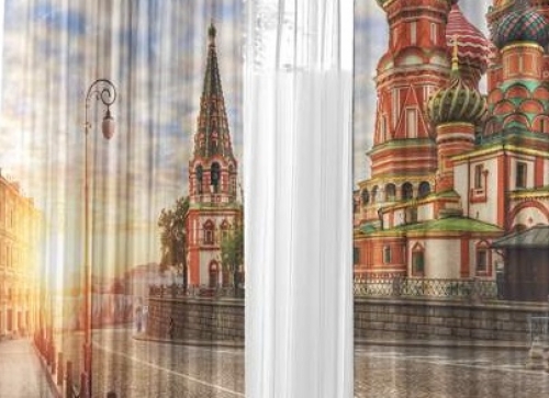 Шторы 3д в комнату Города мира Москва