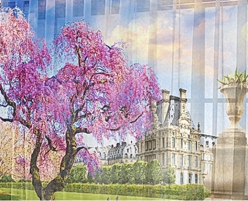 Фототюль с печатью 3d Парижская весна