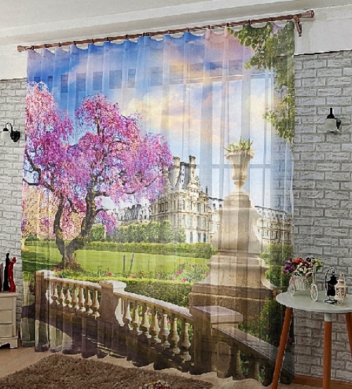 Фототюль с печатью 3d Парижская весна