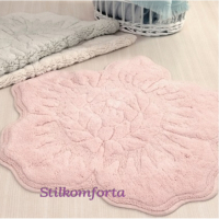 Фигурный коврик для ванной розовый Розалинд хлопок